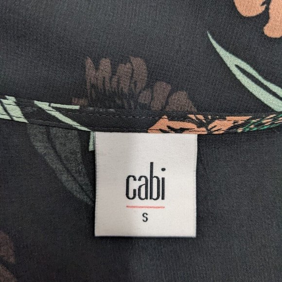 Cabi #5206 La Di Da Blouse Floral Top Black Semi Sheer size Small - Picture 8 of 10